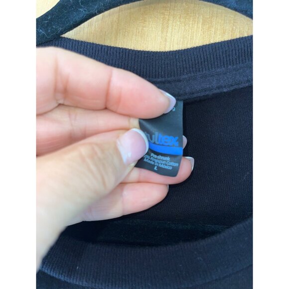 Tultex Mens Tee Shirt Size Large Black Trip To The Moon Crew Neck Pure Cotton - Picture 6 of 6